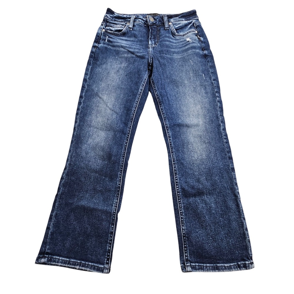 Silver Jeans Co. Suki Capri Women W29 Blue Dark‎ Wash Curvy Mid Rise Stretch